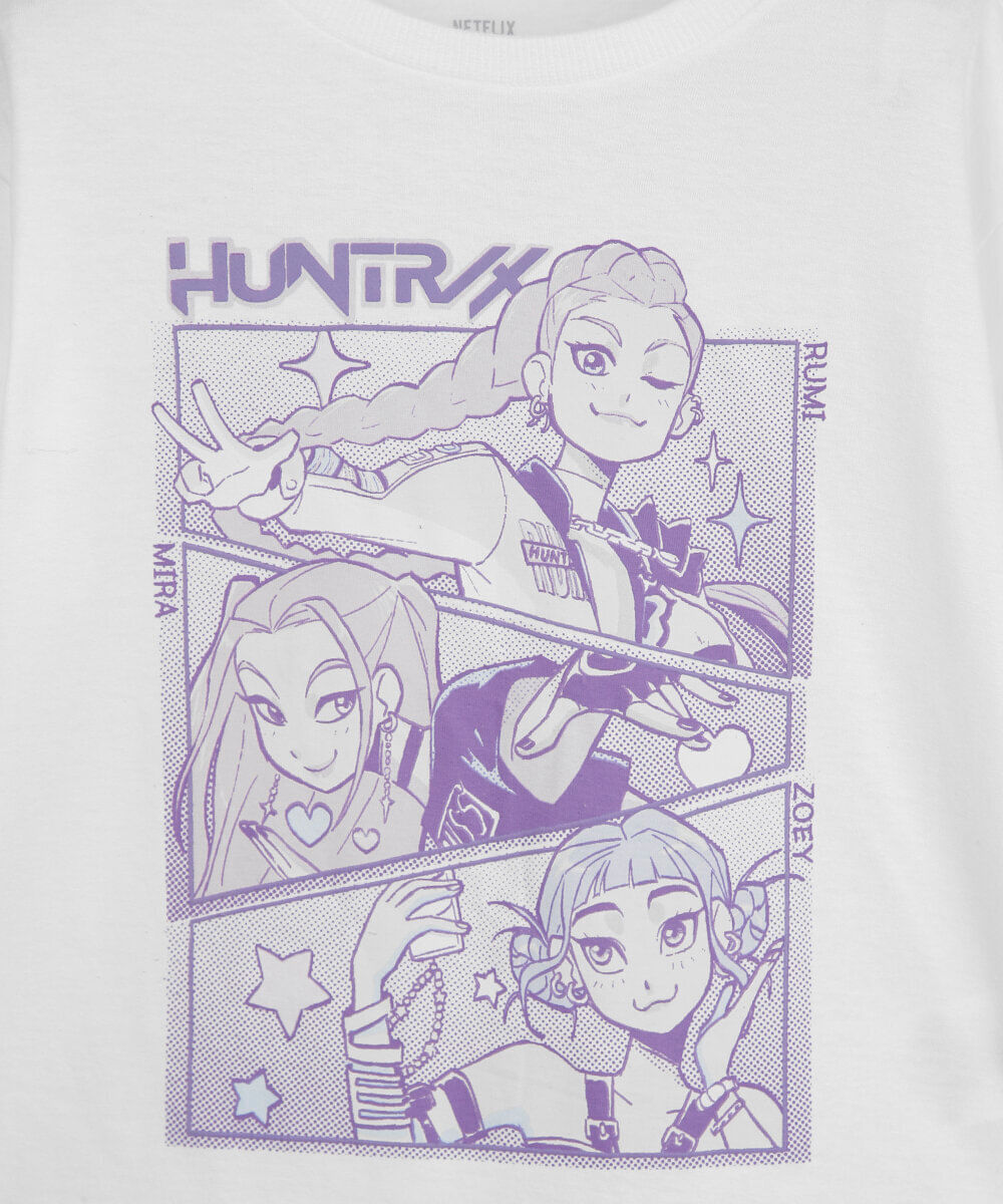 blusa infantil de algodão manga longa guerreiras do kpop off white