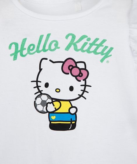 blusa infantil de algodão hello kitty copa off white
