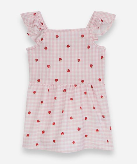 blusa infantil alça fina com babados xadrez colorida