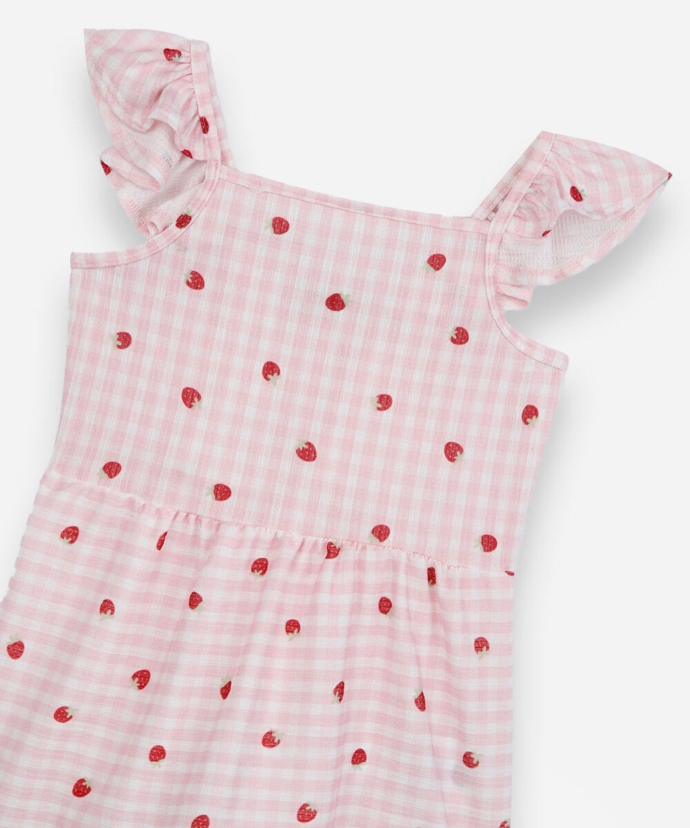 blusa infantil alça fina com babados xadrez colorida