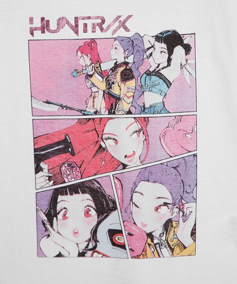 blusa infantil de algodão manga longa guerreiras do kpop off white