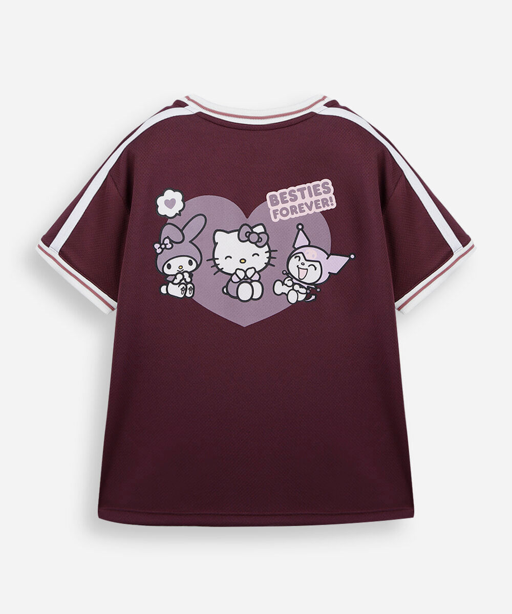 camiseta infantil esportiva hello kitty roxo