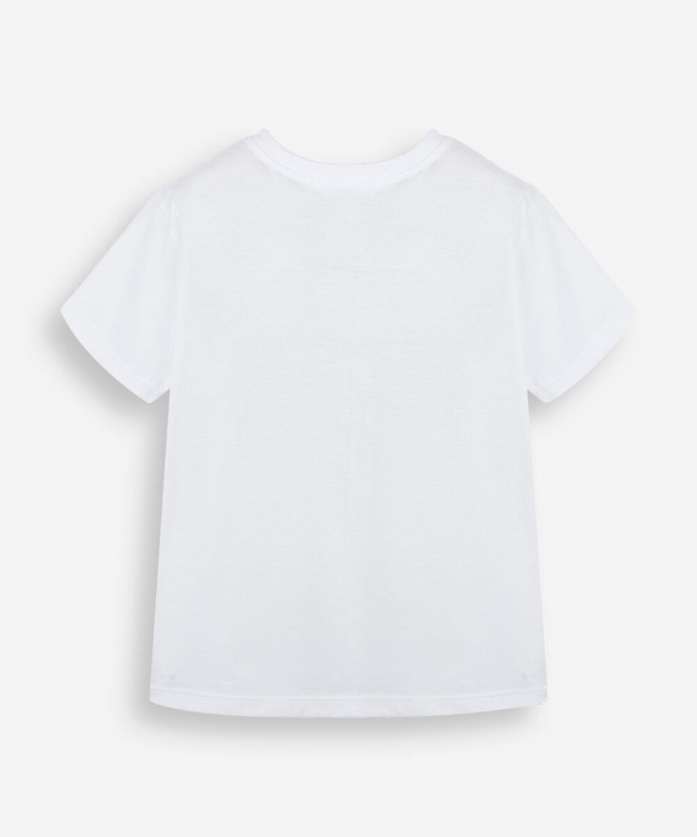 camiseta infantil de algodão minecraft off white