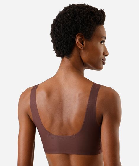 sutiã top invisível feminino com bojo removível marrom