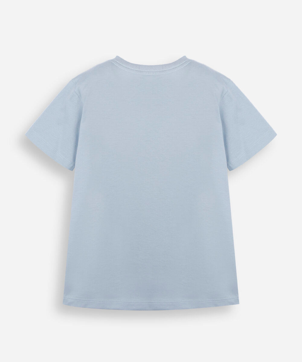 camiseta infantil de algodão minecraft azul
