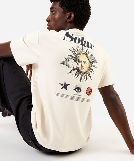 camiseta masculina estampada solar off white