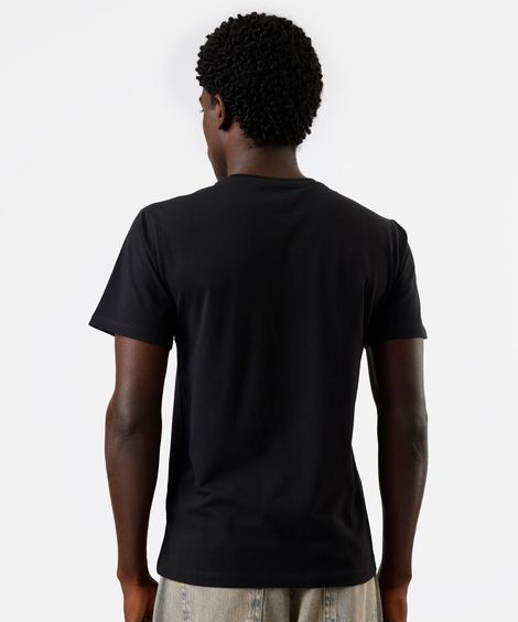 camiseta slim masculina de algodão preta