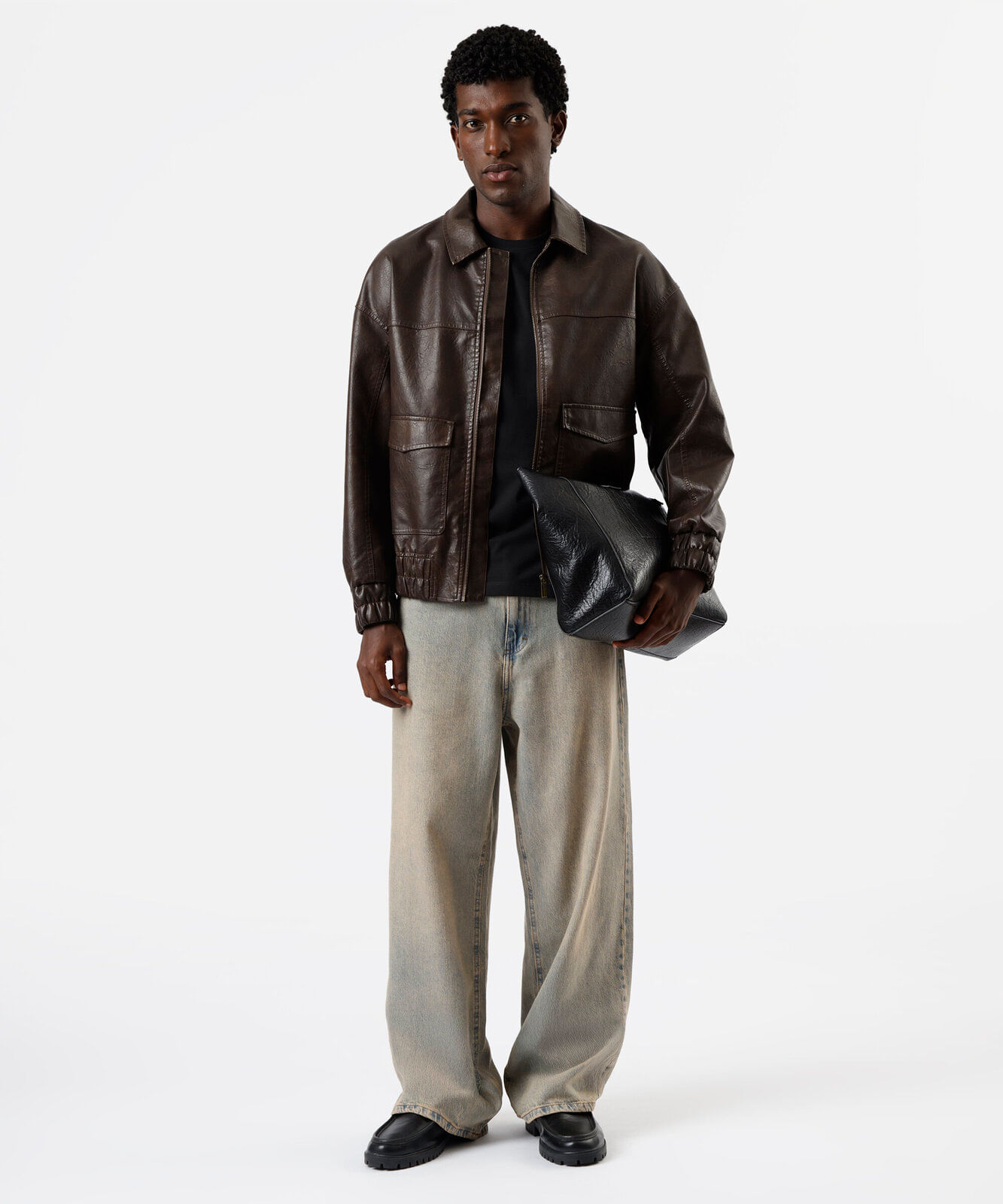 camiseta slim masculina de algodão preta