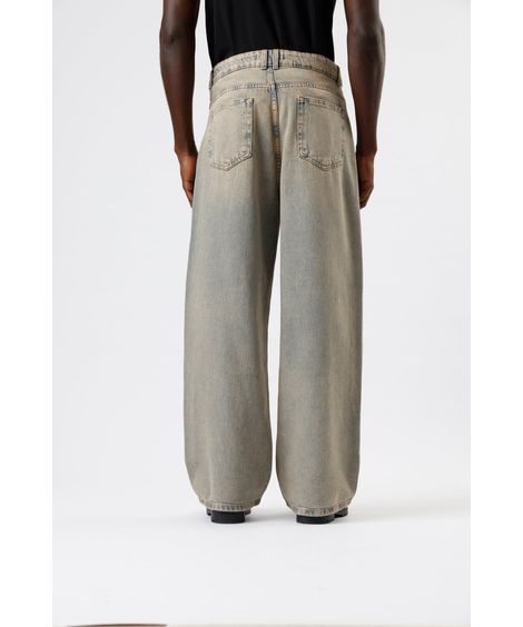calça jeans masculina super baggy marrom