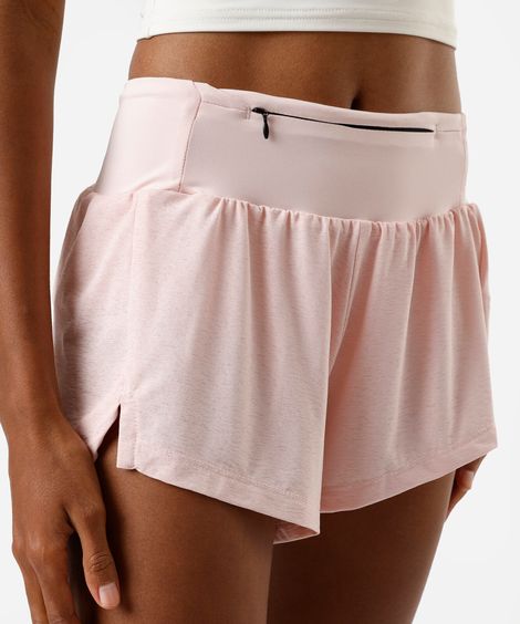 short running esportivo feminino bolso com zíper rosa