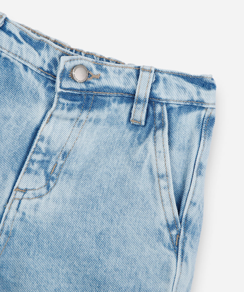 bermuda jeans infantil de algodão azul