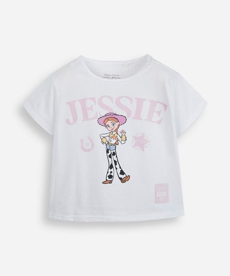 camiseta infantil de algodão jessie off white