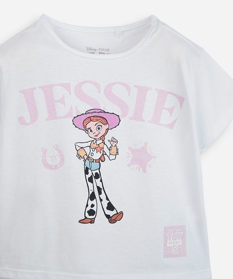 camiseta infantil de algodão jessie off white