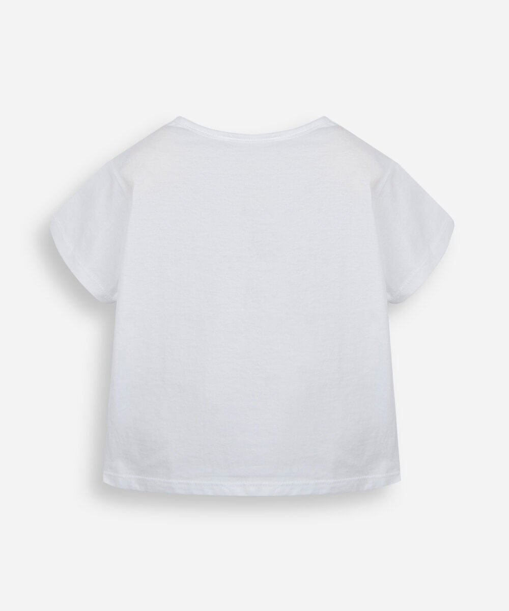camiseta infantil de algodão jessie off white