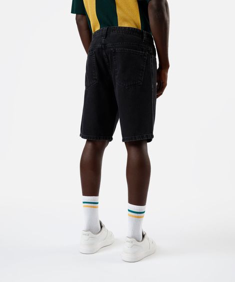 bermuda reta masculina jeans preta