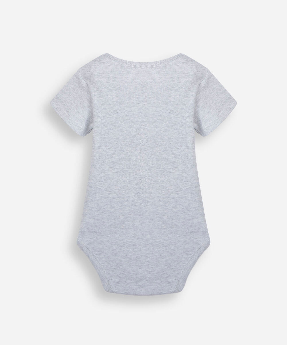 body infantil de algodão eu amo a mamãe cinza