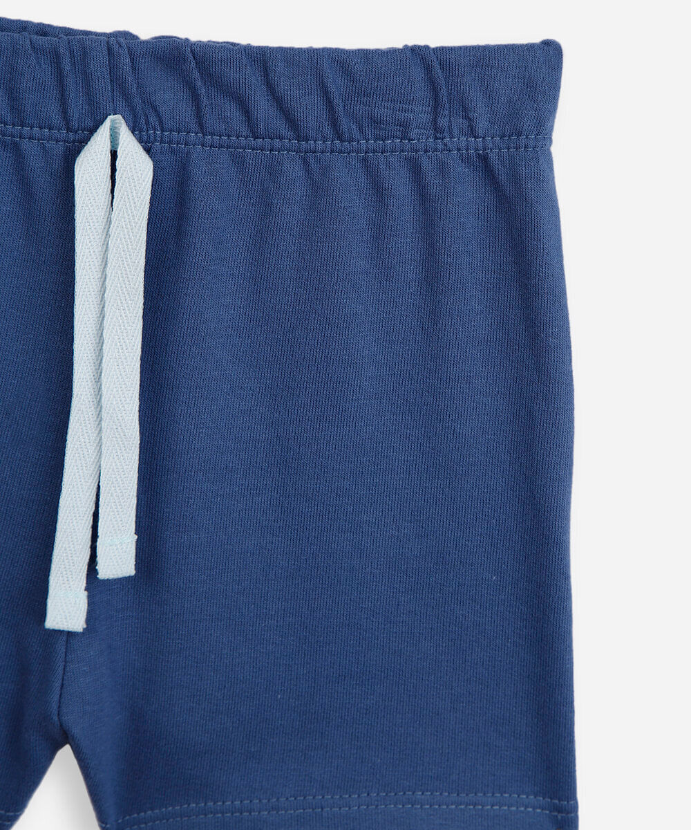 conjunto curto infantil de algodão estampado azul
