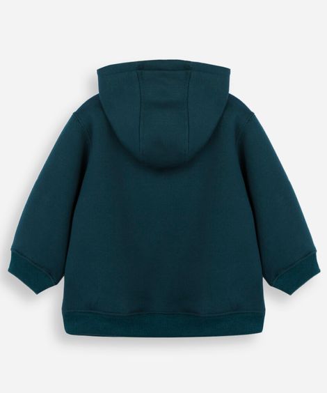 casaco infantil com capuz verde