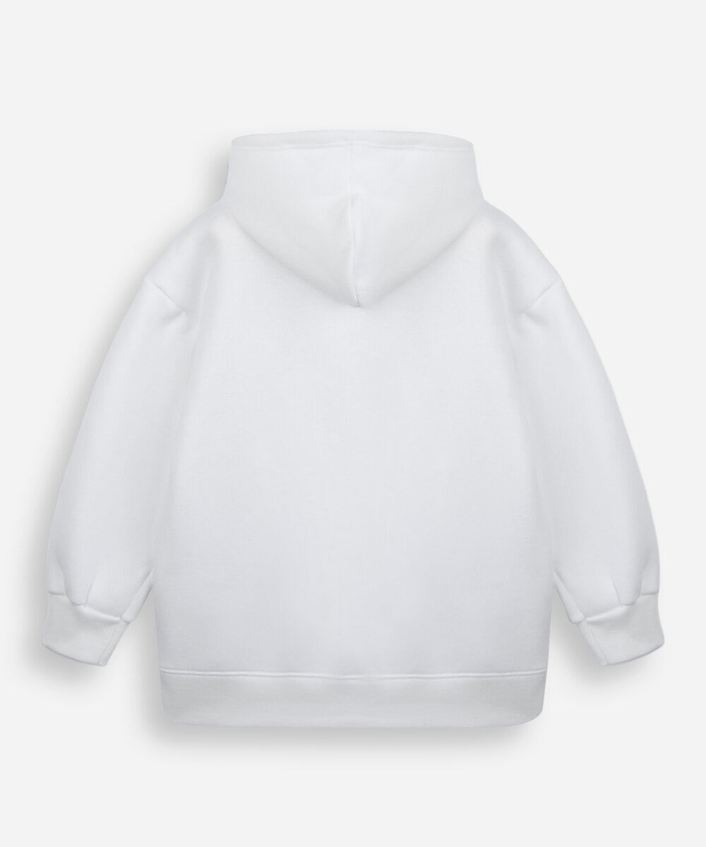 blusão de moletom infantil com capuz guerreiras do kpop off white