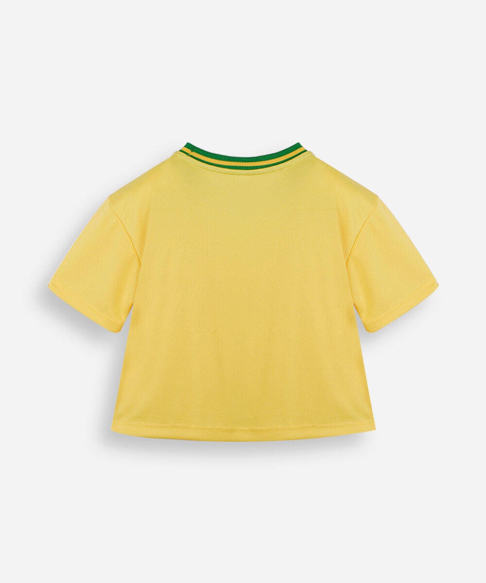 camiseta esportiva infantil brasil amarelo