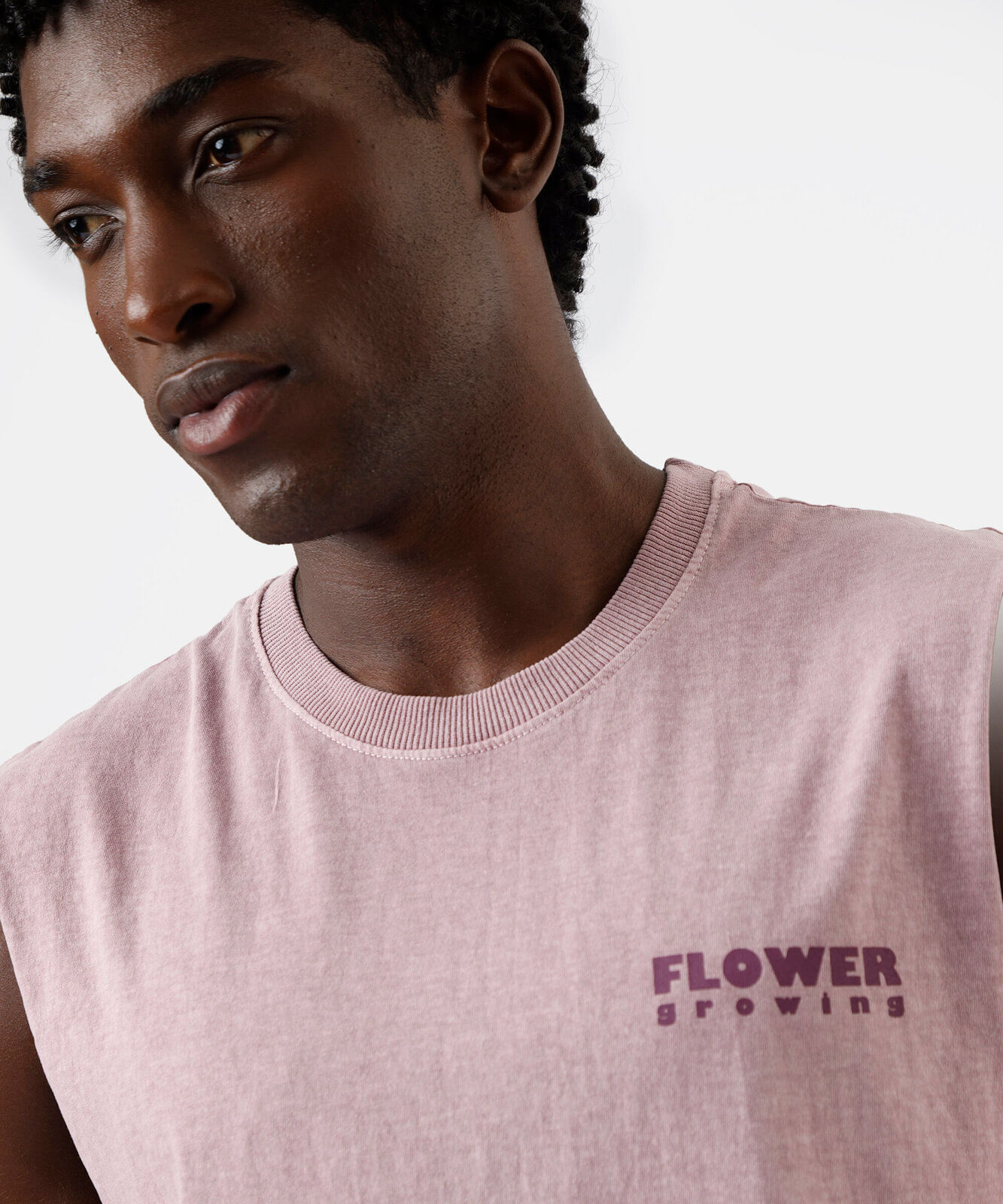regata machão de algodão flower rosa