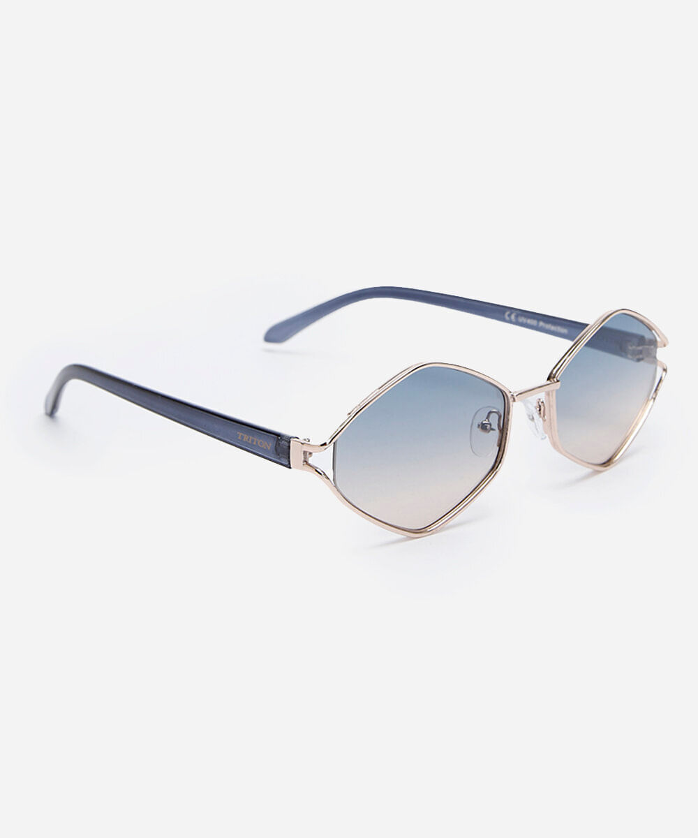óculos de sol oval triton feminino dourado