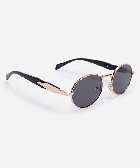 óculos de sol oval triton unissex dourado