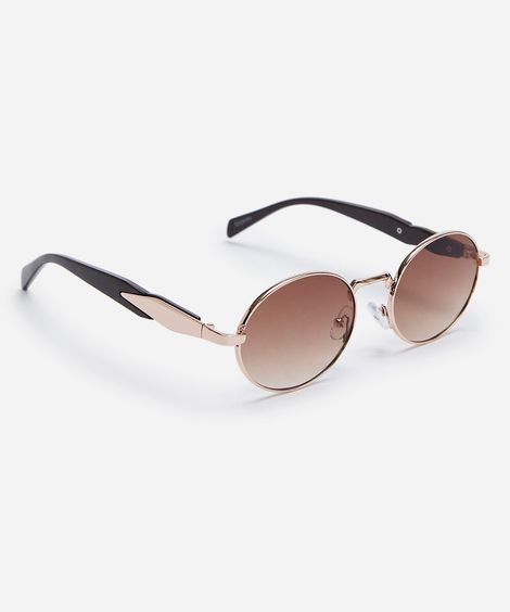 óculos de sol oval triton unissex dourado