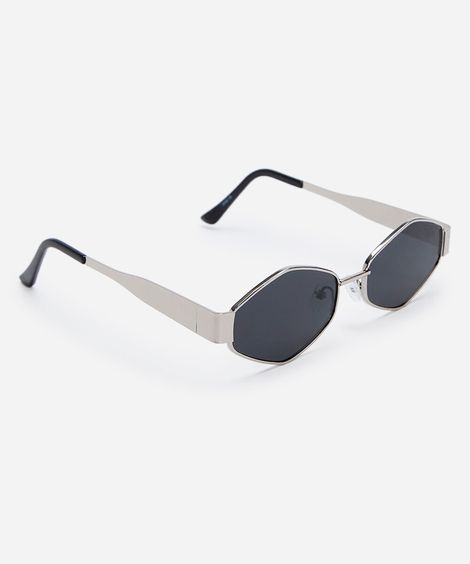 óculos de sol oval triton feminino prateado