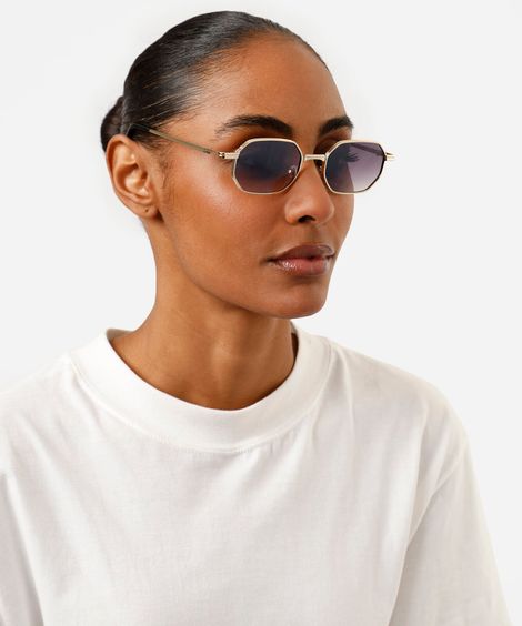 óculos de sol oval triton feminino dourado