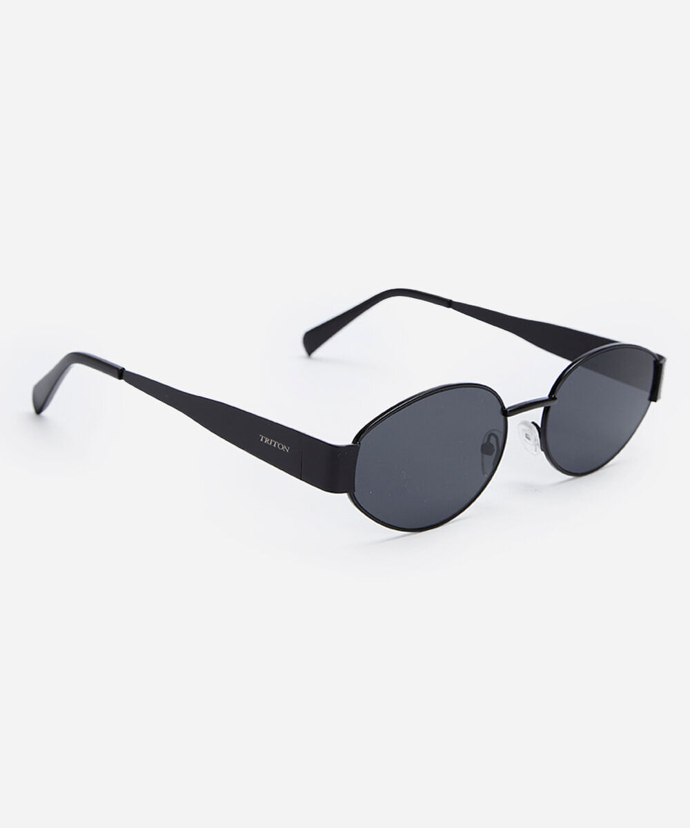 óculos de sol oval triton feminino preto