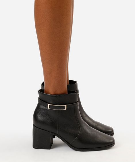 bota cano curto salto grosso médio preta