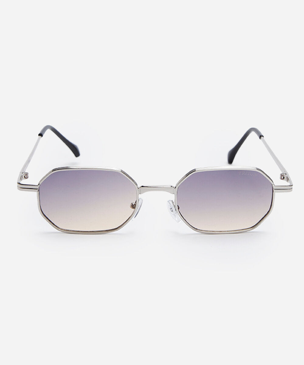 óculos de sol oval triton feminino prateado