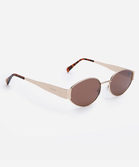 óculos de sol oval triton unissex dourado