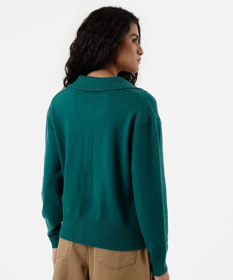cardigan feminino de tricot verde