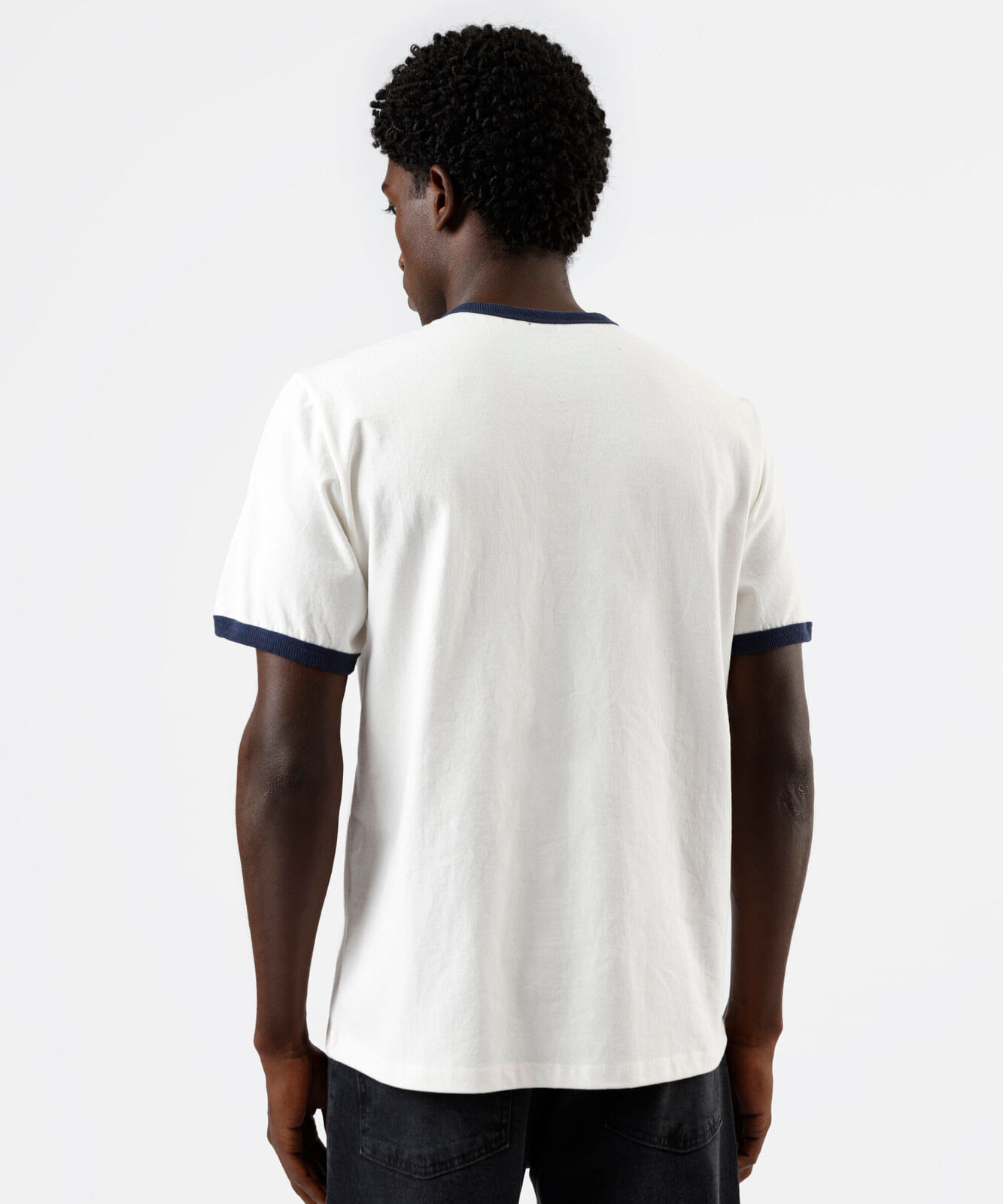 camiseta masculina de algodão brasil bicolor off white