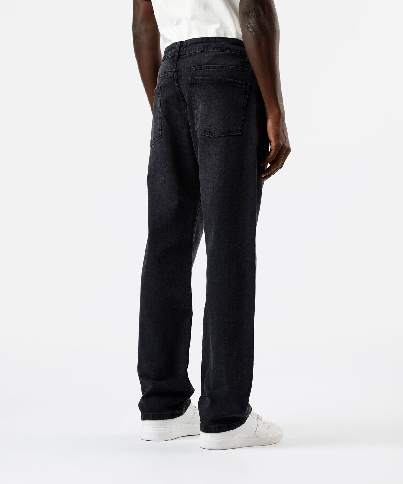 calça reta masculina jeans preta