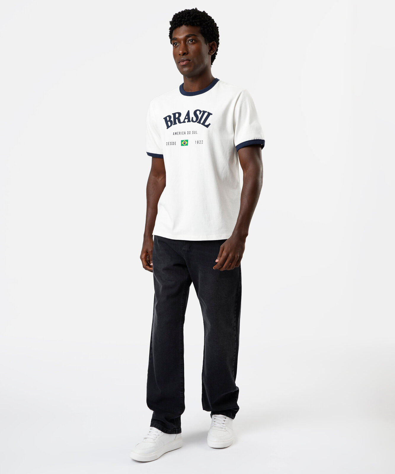 calça reta masculina jeans preta