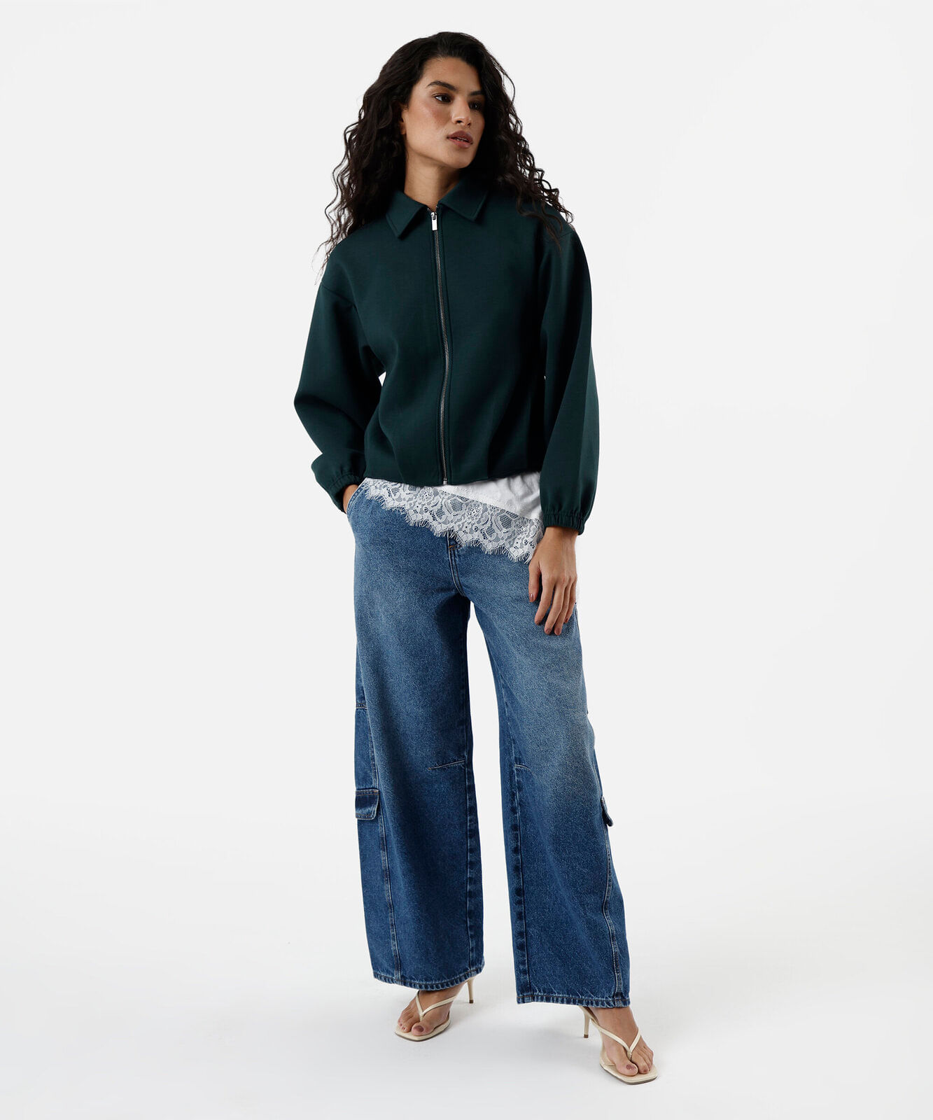 jaqueta balonê feminina gola alta verde