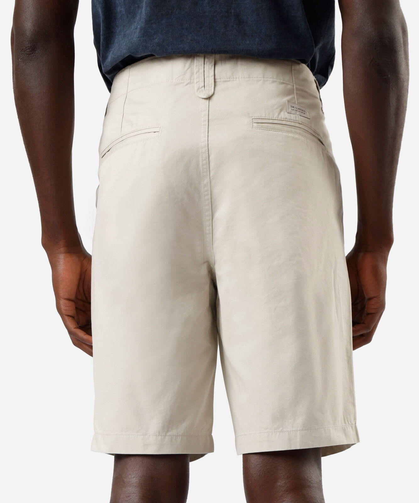 bermuda masculina reta chino bege