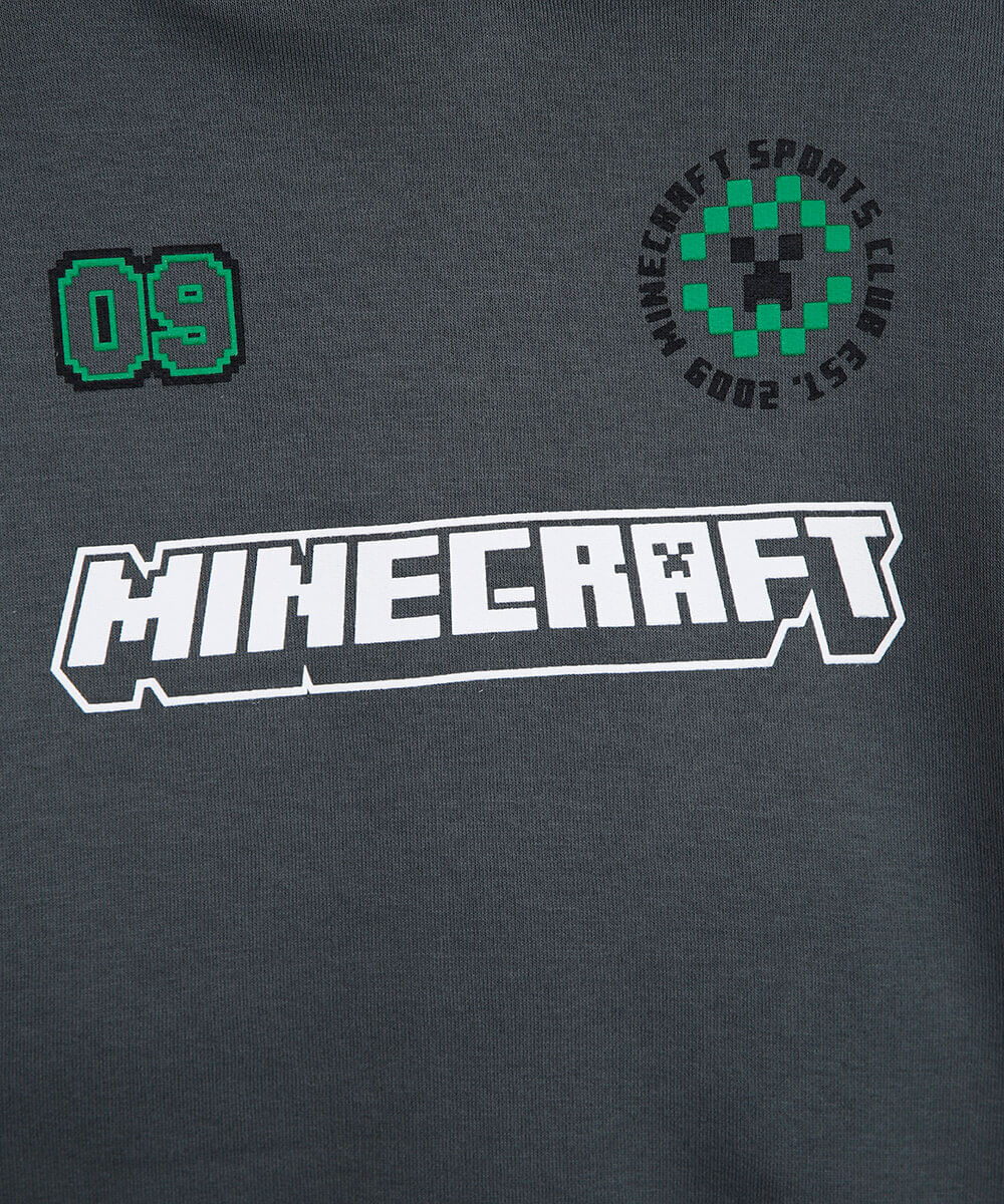conjunto infantil de moletom com capuz minecraft cinza