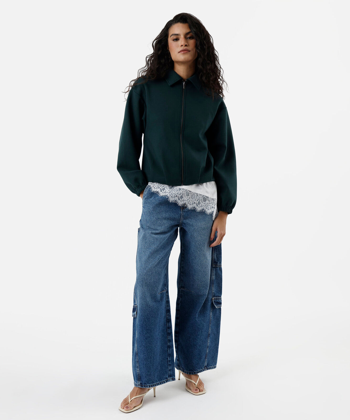 calça skater feminina jeans cintura média azul