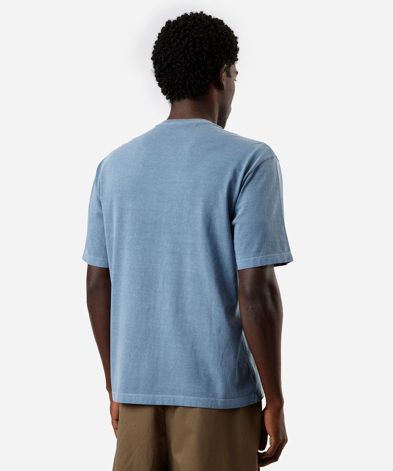 camiseta masculina de algodão manga curta estampada estonada azul