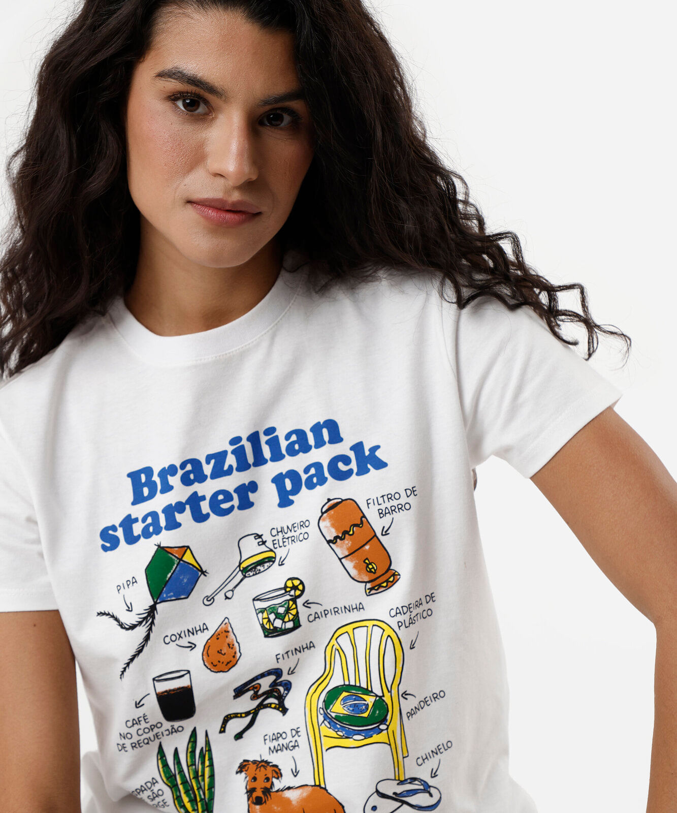 camiseta feminina brasil pack off white