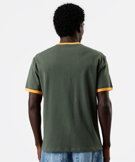 camiseta masculina de algodão brasil bicolor verde