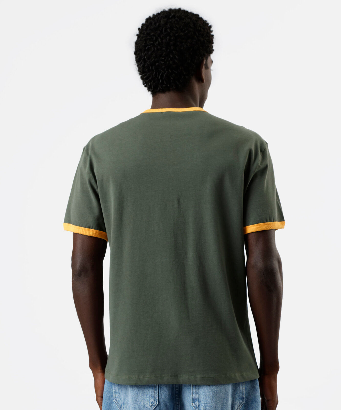 camiseta masculina de algodão brasil bicolor verde