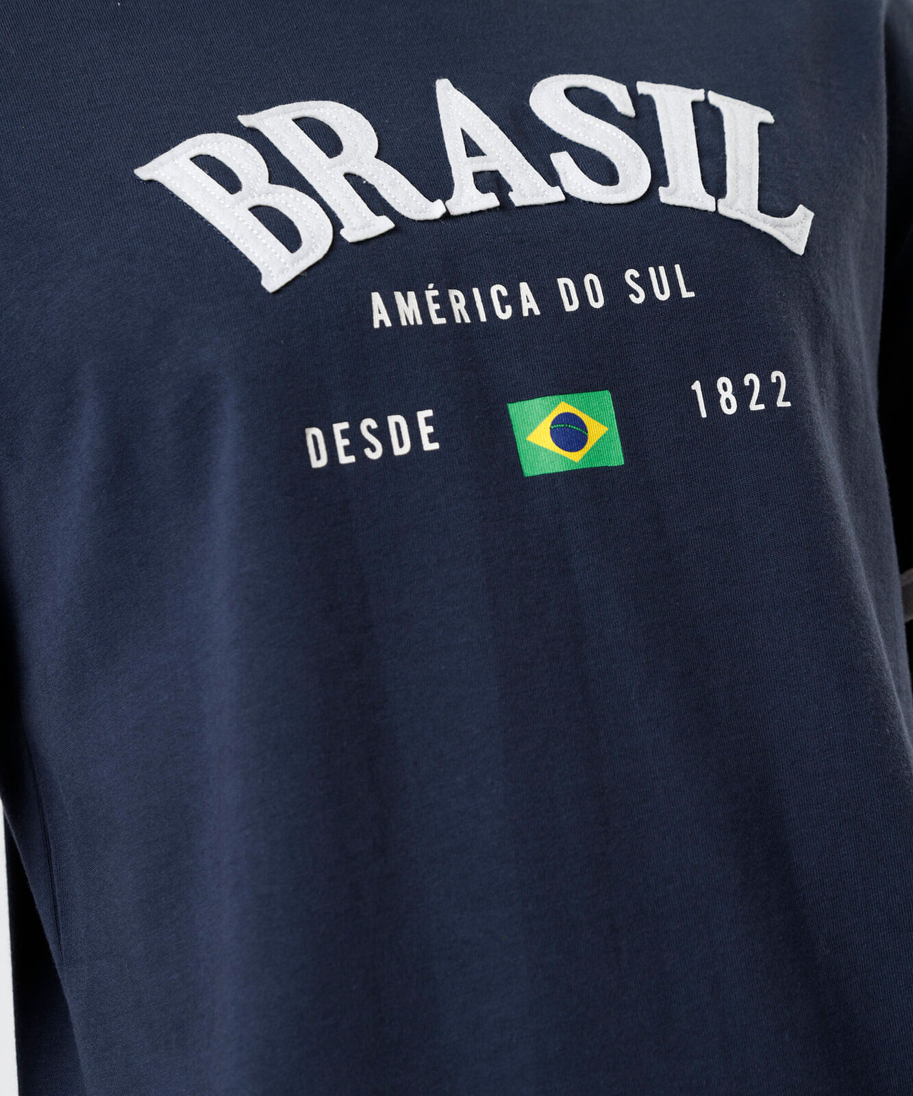 camiseta masculina de algodão brasil bicolor azul