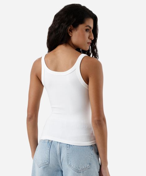 regata básica feminina canelada off white