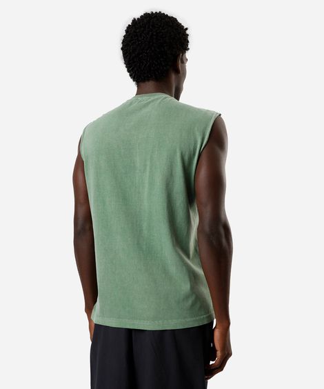 regata machão de algodão estampada estonada verde