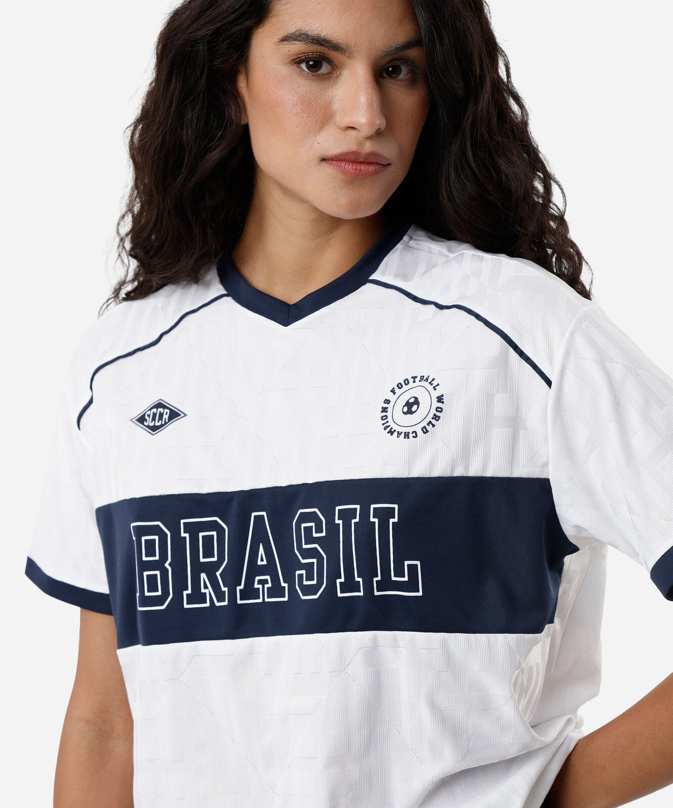 camiseta esportiva feminina manga curta brasil branca